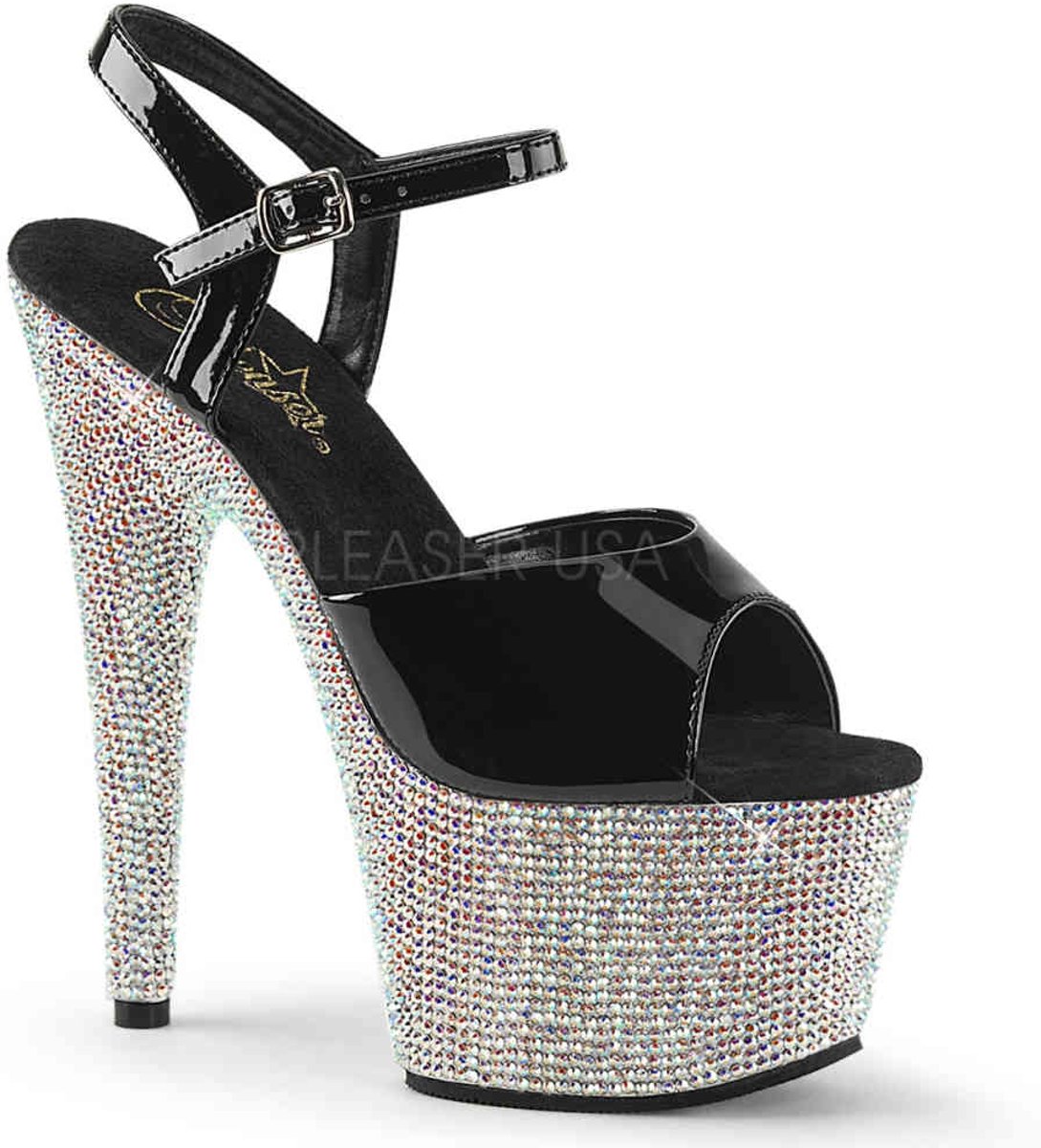 EU 35 = US 5 | BEJEWELED-709DM | 7 Heel, 2 3/4 PF Ankle Strap Sandal w/RS